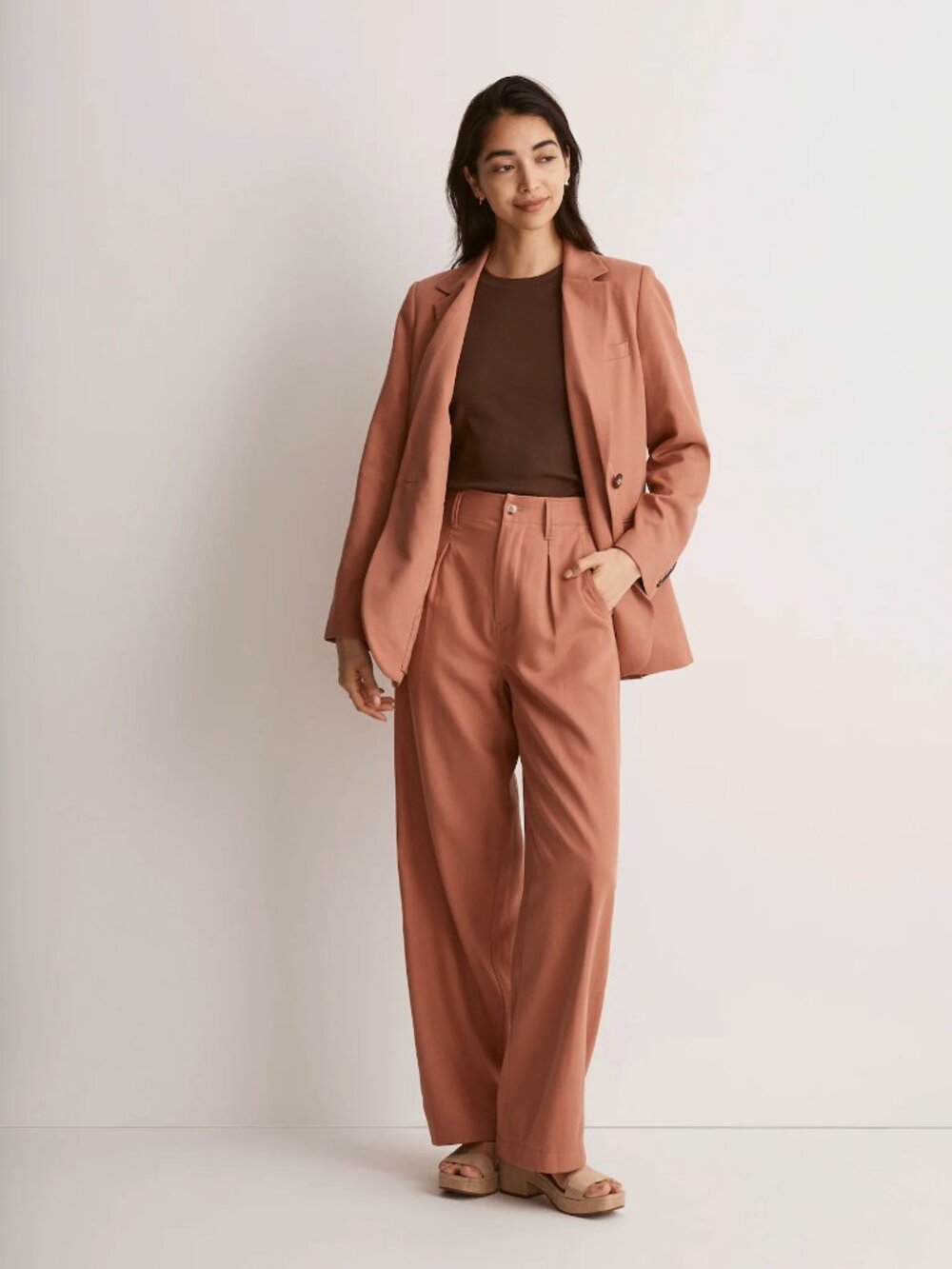 Madewell The Neale Straight-Leg Pant in Drapeweave Dusty Rose Womens 4
